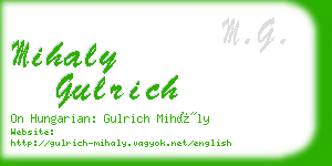 mihaly gulrich business card
